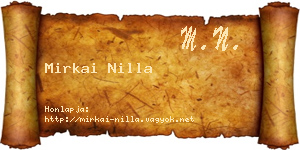 Mirkai Nilla névjegykártya